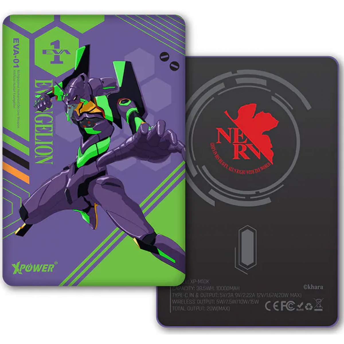 XPower M10K 3合1 10000mAh超薄無線充電器 (EVA初號機)